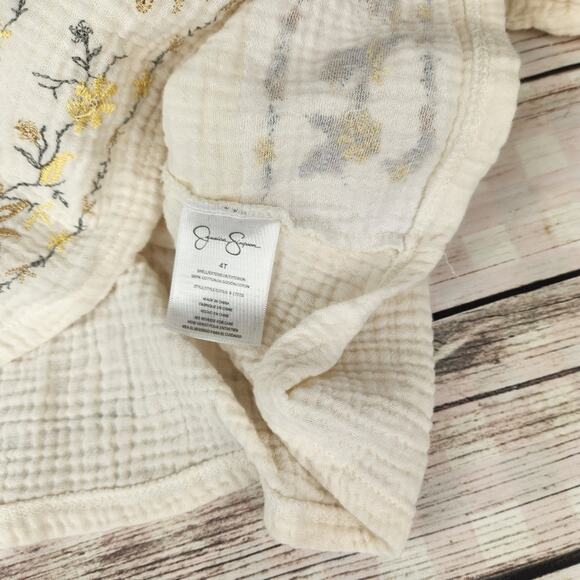 Jessica Simpson Floral Embroidery Ruffled Top Size 4T Long Sleeve Fall Winter - Picture 7 of 8